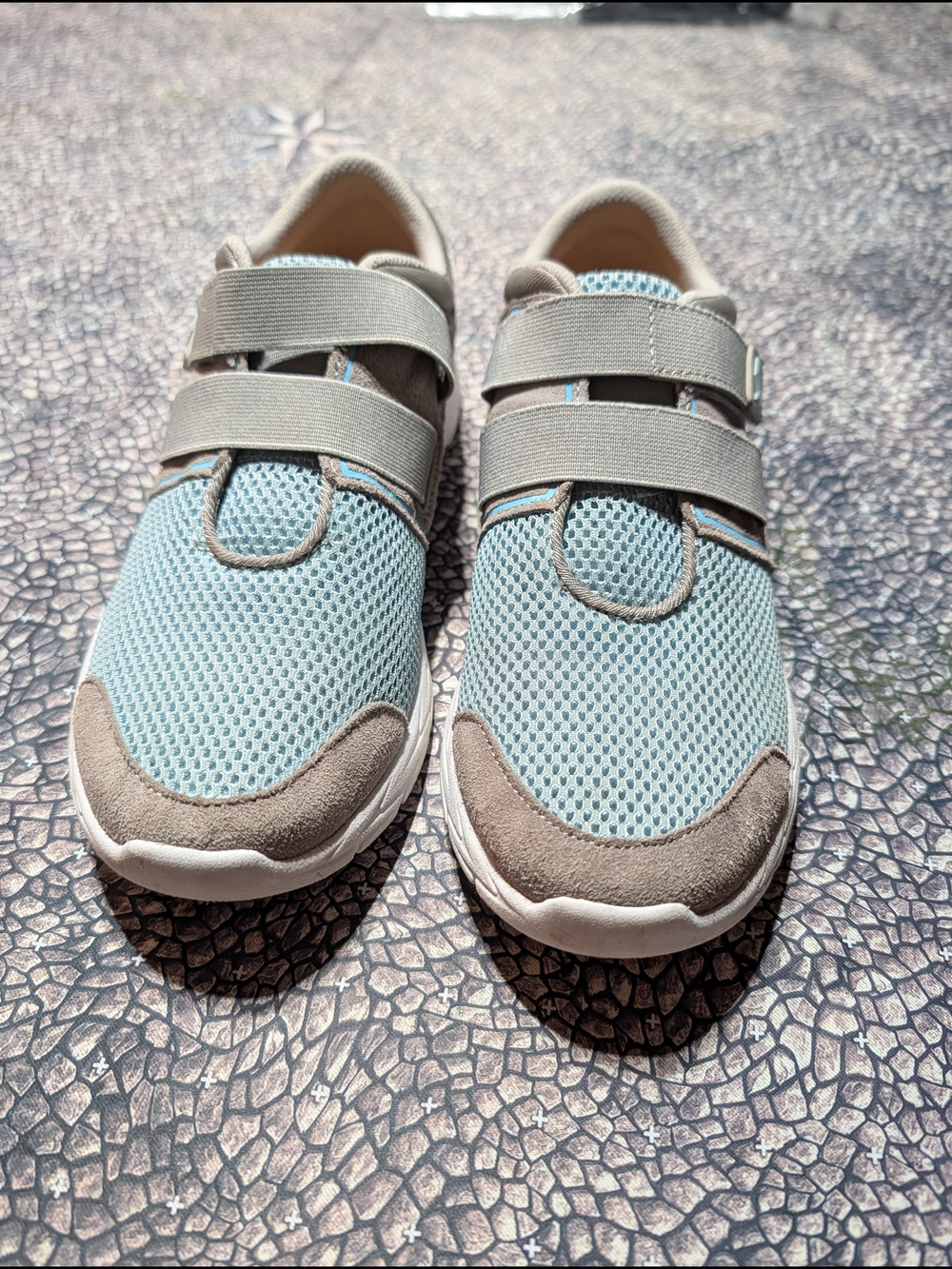 Vionic Light Blue and Gray Breathable Athletic Shoes with Dual Straps
